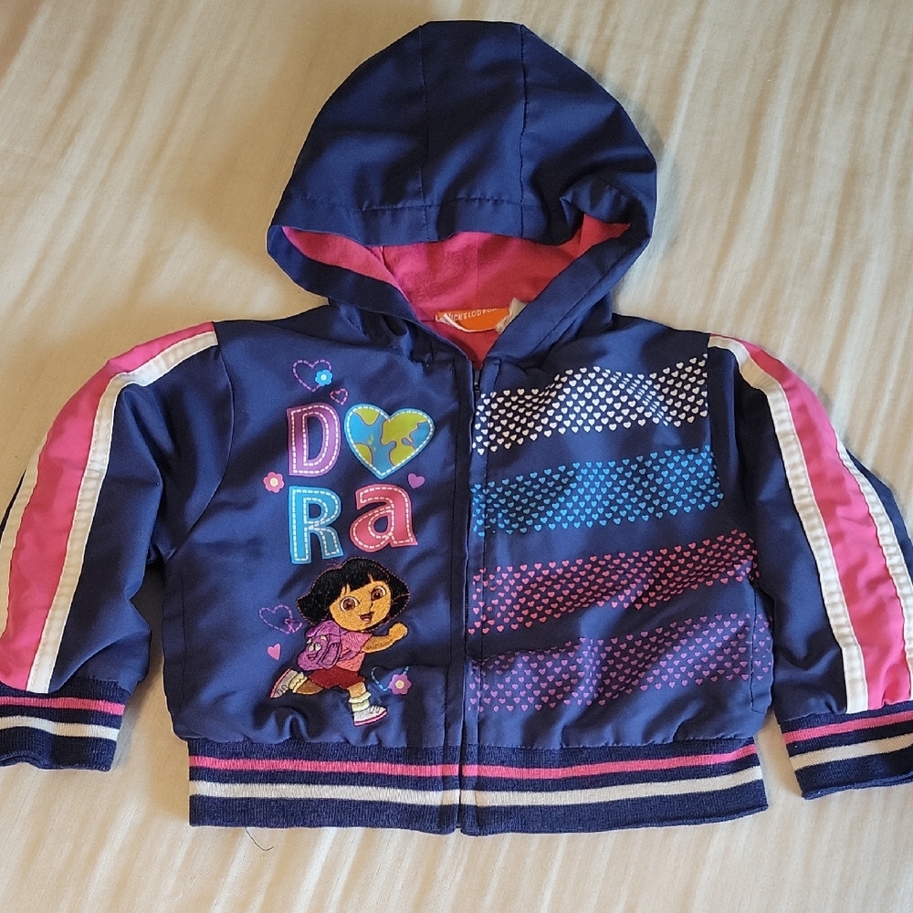 Vtg Y2K Kids Dora The Explorer Windbreaker Jacket Sz 2T